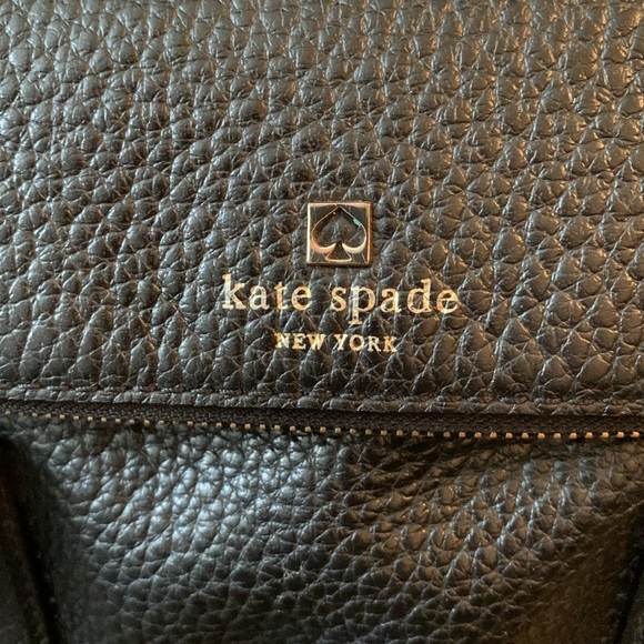 Kate Spade ♠️ Black Pebble Leather Satchel with Shoulder Strap - Picture 3 of 12
